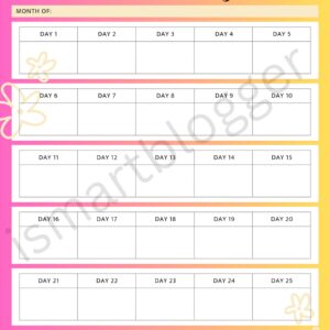 30 Days Challenge planner