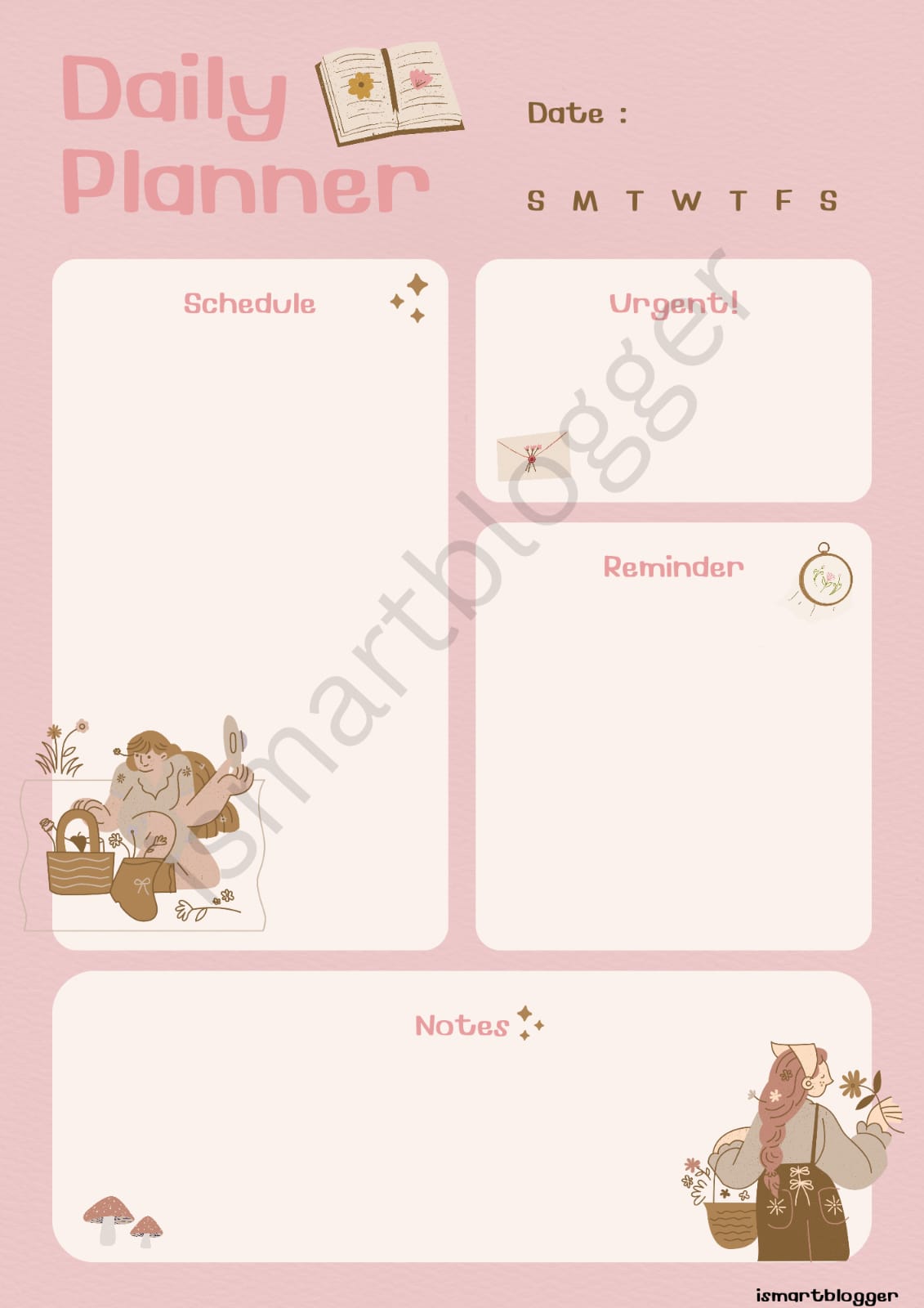 Daily Planner - Girly - One Pager