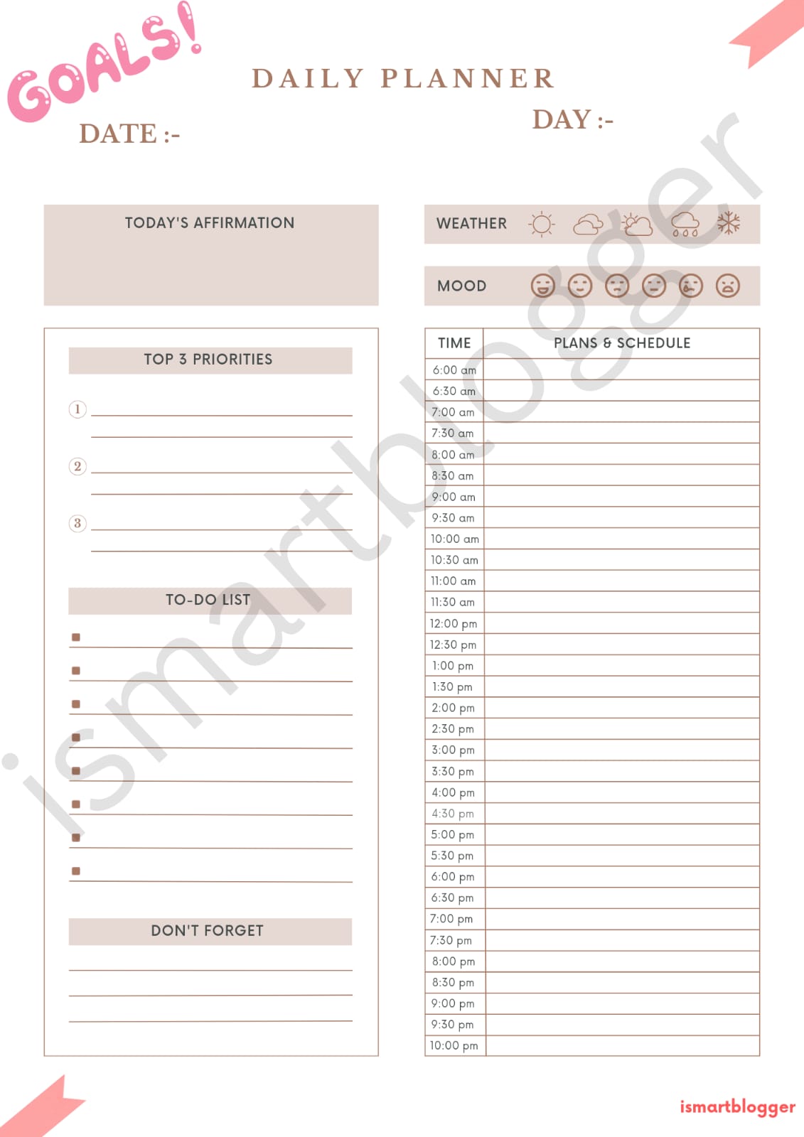 Daily Planner - Simple