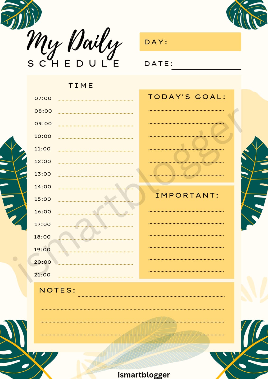 Daily schedule planner