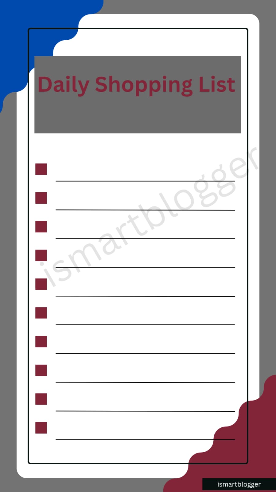 Daily Shopping List