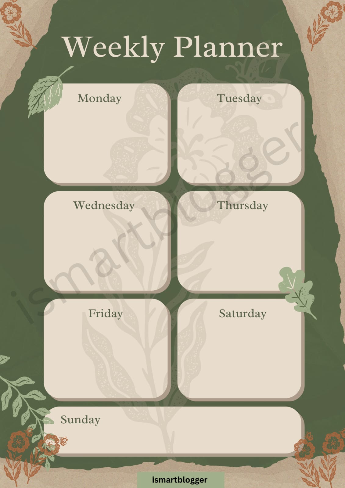 Weekly Planner - Natural with watermark