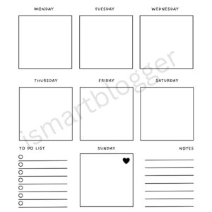 Weekly Planner - Simple - One Pager